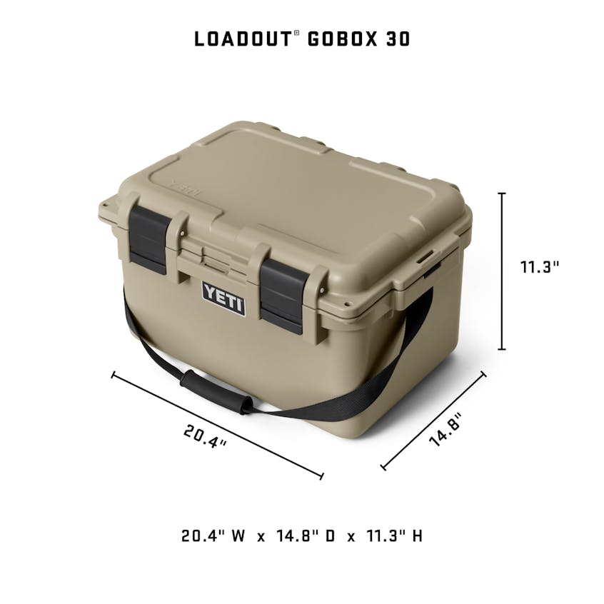 YETI Loadout® GoBox 30 Gear Case W 220027 Gobox RTBGraphic DimensionGraphic 30 YETI Cooler Shop