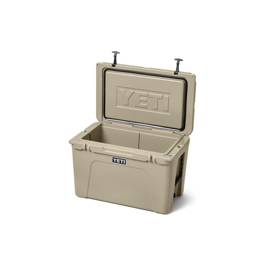 YETI Tundra® 105 Hard Cooler W site studio cooler capacity Tundra 105 Tan 3qtr Lid Up 3160 Primary B 2400x2400 yeticoolershop.com