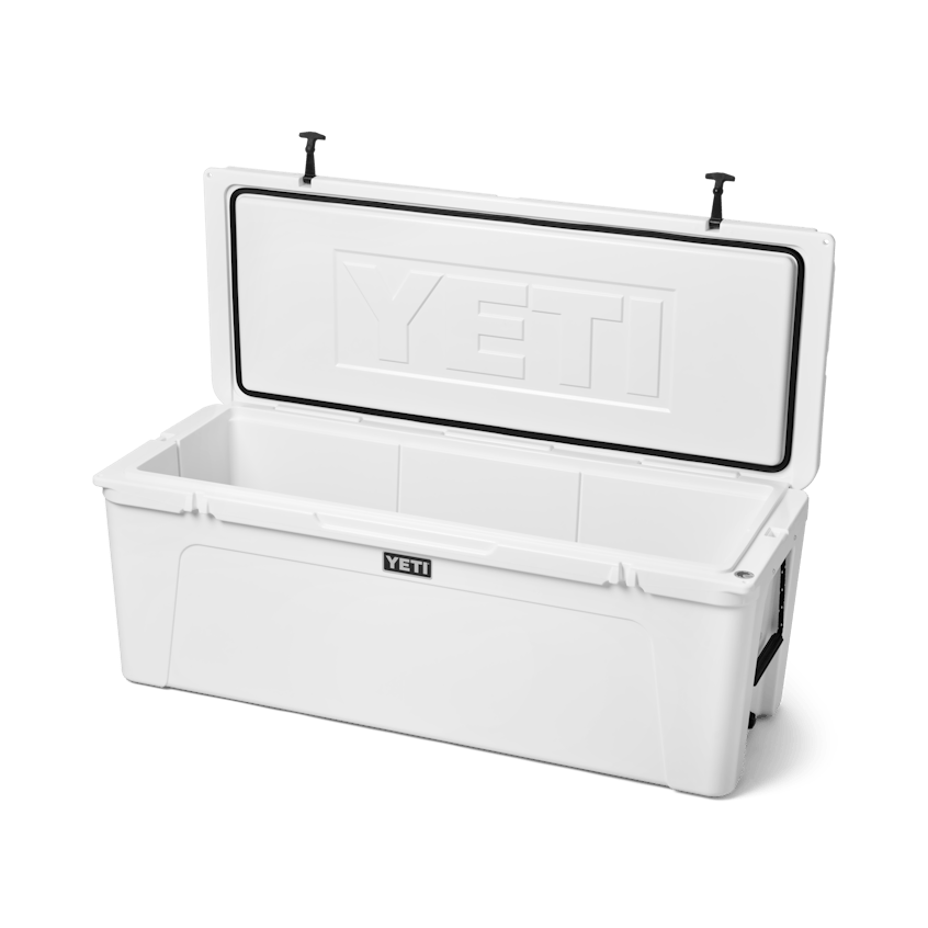 YETI Tundra® 250 Hard Cooler W site studio cooler capacity Tundra 250 White 3qtr Lid Up 3136 Primary B 2400x2400 yeticoolershop.com